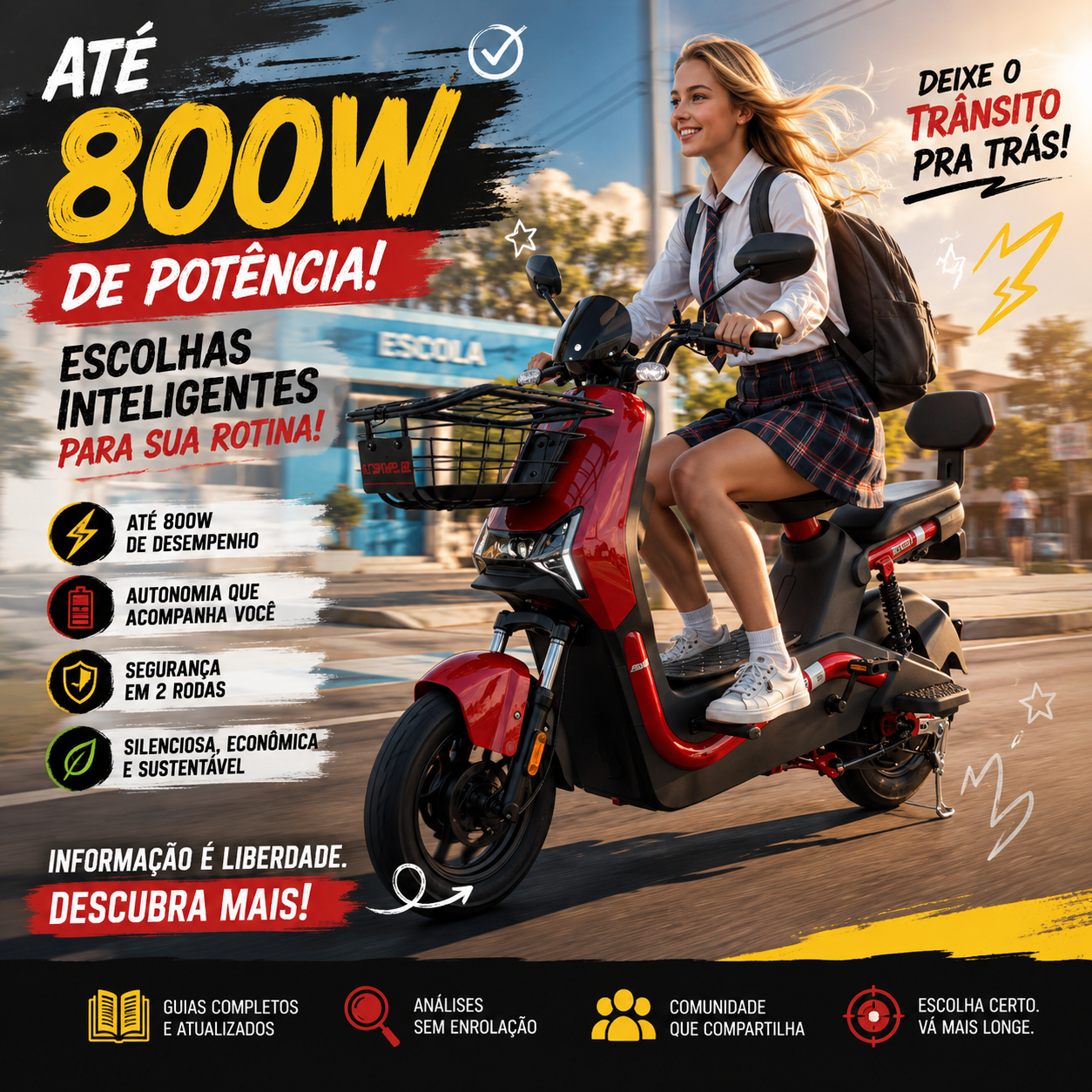 melhor moto eletrica ate 800w